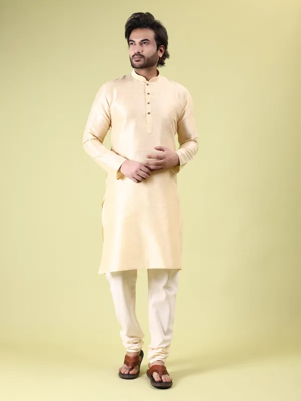 Mens_Silk_Blend_Plain_Kurta