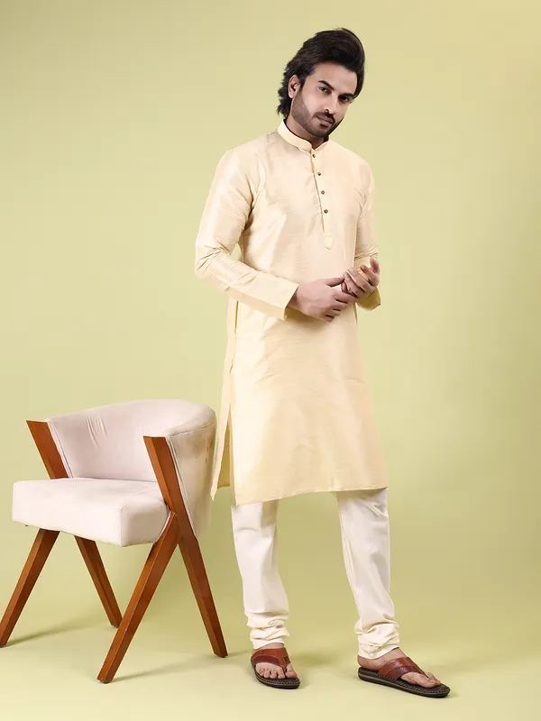 Mens_Silk_Blend_Plain_Kurta