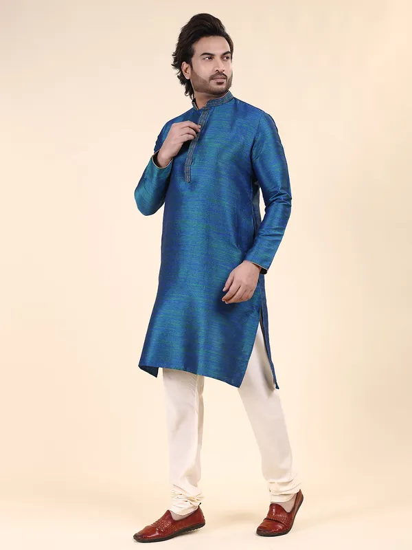 Mens_Art_Silk_Self_Design_with_Printex_Kurta