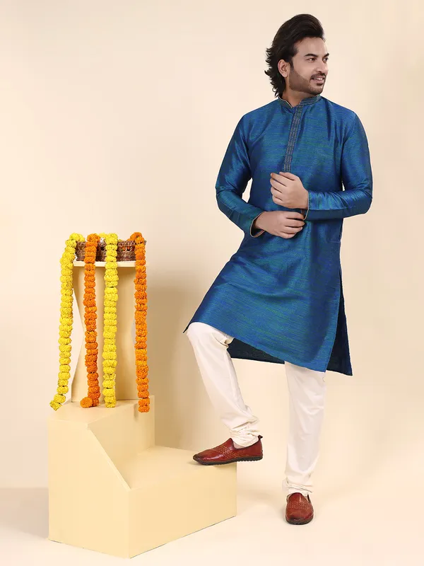 Mens_Art_Silk_Self_Design_with_Printex_Kurta