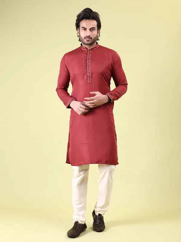 Mens_Cotton_Rayon_Self_Design_with_Printex_Kurta