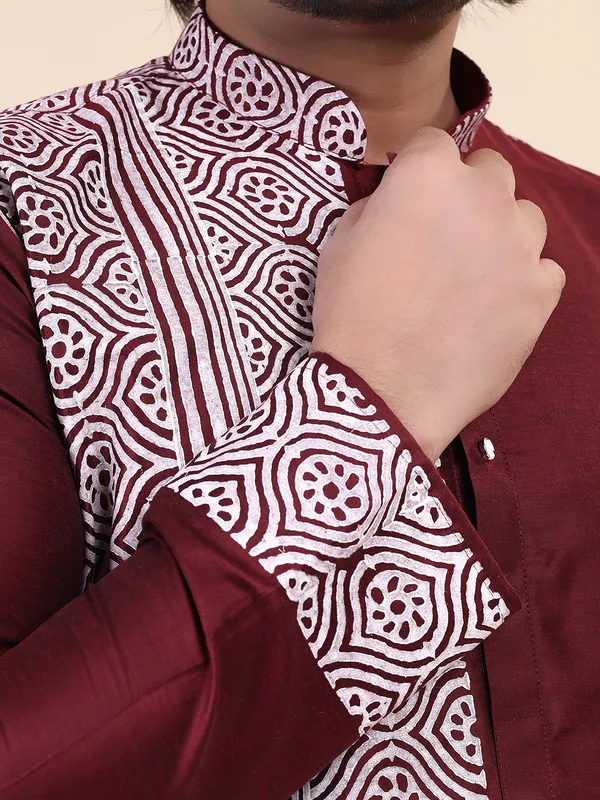 Mens_Silk_Blend_Hand_Block_Print_Kurta