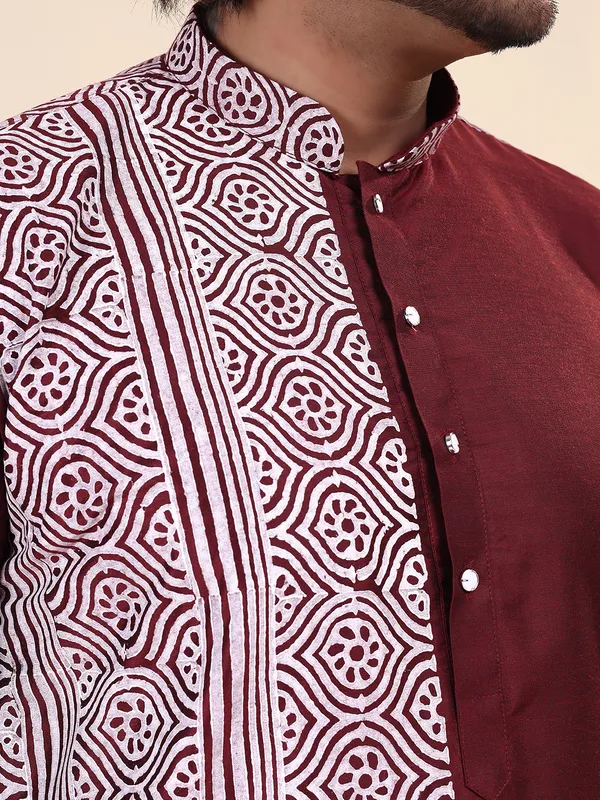 Mens_Silk_Blend_Hand_Block_Print_Kurta