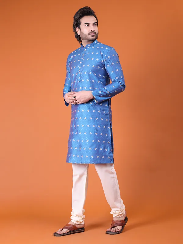 Mens_Cotton_Silk_Woven_Design_with_Fancy_Button_Kurta