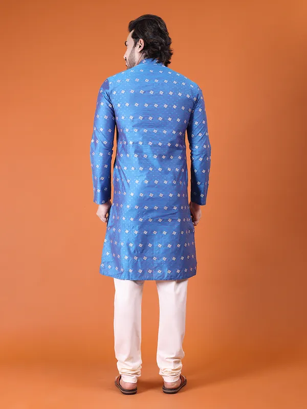 Mens_Cotton_Silk_Woven_Design_with_Fancy_Button_Kurta
