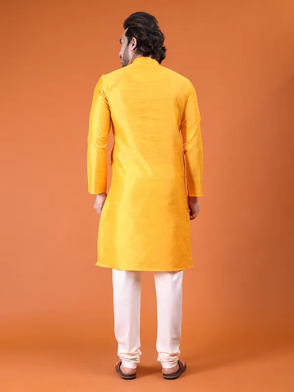 Mens_Silk_Blend_Plain_Kurta