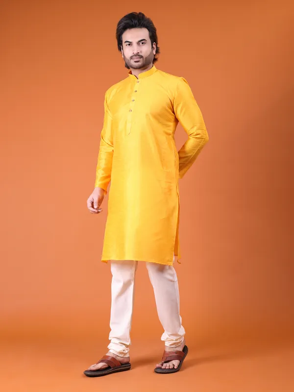 Mens_Silk_Blend_Plain_Kurta