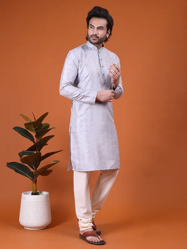 Mens_Cotton_Silk_Resham_Embroidery_With_Hand_Work__Kurta