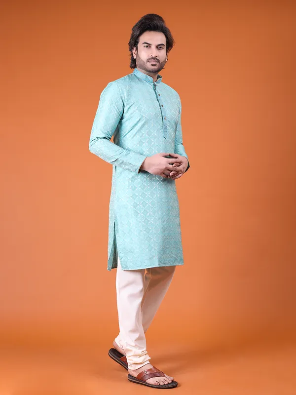 Mens_Cotton_Silk_Resham_Embroidery_With_Hand_Work__Kurta