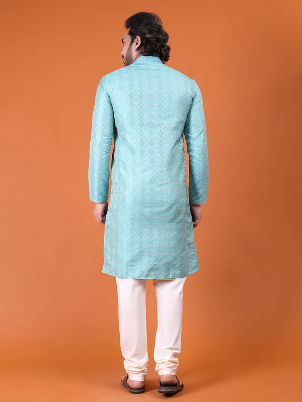 Mens_Cotton_Silk_Resham_Embroidery_With_Hand_Work__Kurta
