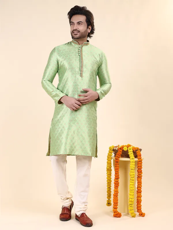 Mens_Art_Silk_Woven_Design_with_Lace_and_Printex_Kurta