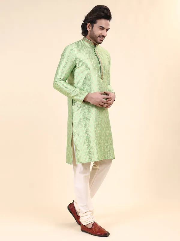Mens_Art_Silk_Woven_Design_with_Lace_and_Printex_Kurta