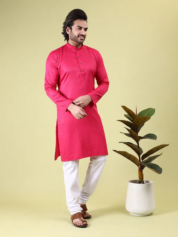 Mens_Cotton_Rayon_Self_Design_Kurta