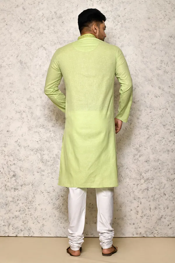 Sea_Green_cotton_Fabric_Self_Pattern_Kurta_Pajama