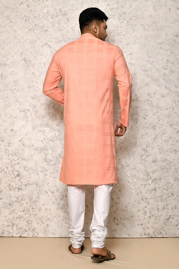 Rust_cotton_Fabric_Self_Pattern_Kurta_Pajama