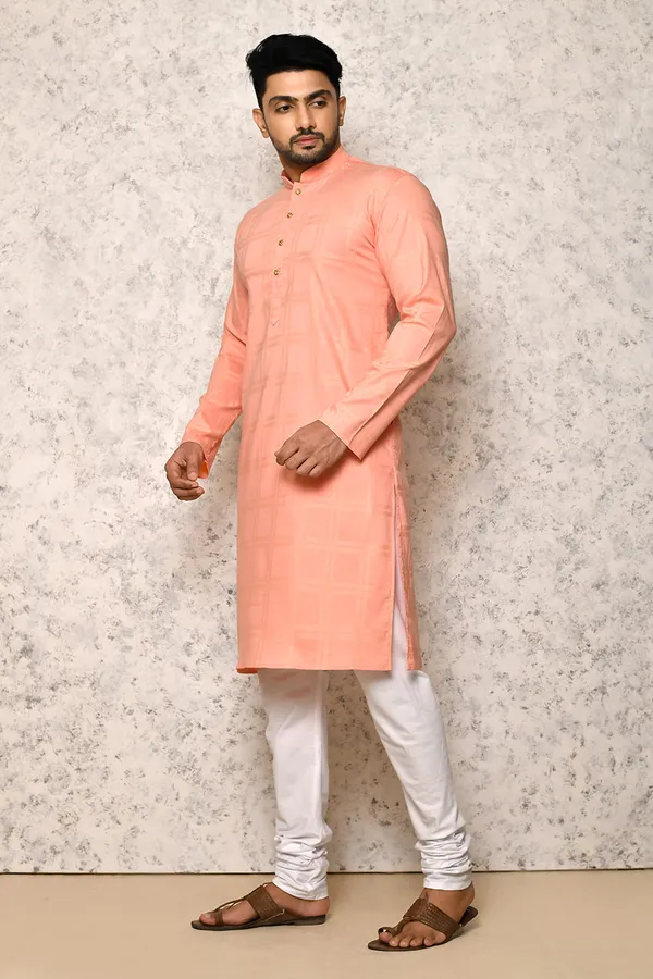 Rust_cotton_Fabric_Self_Pattern_Kurta_Pajama