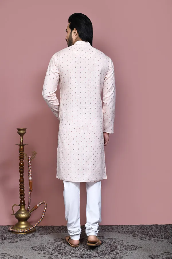 Beige_Cotton_Fabric_Printed_Kurta_Pajama
