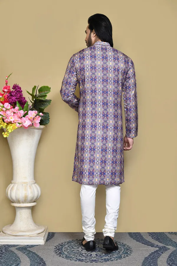 Multicolour_Cotton_Printed_Men's_Kurta_Pajama_Set_By_Ranak