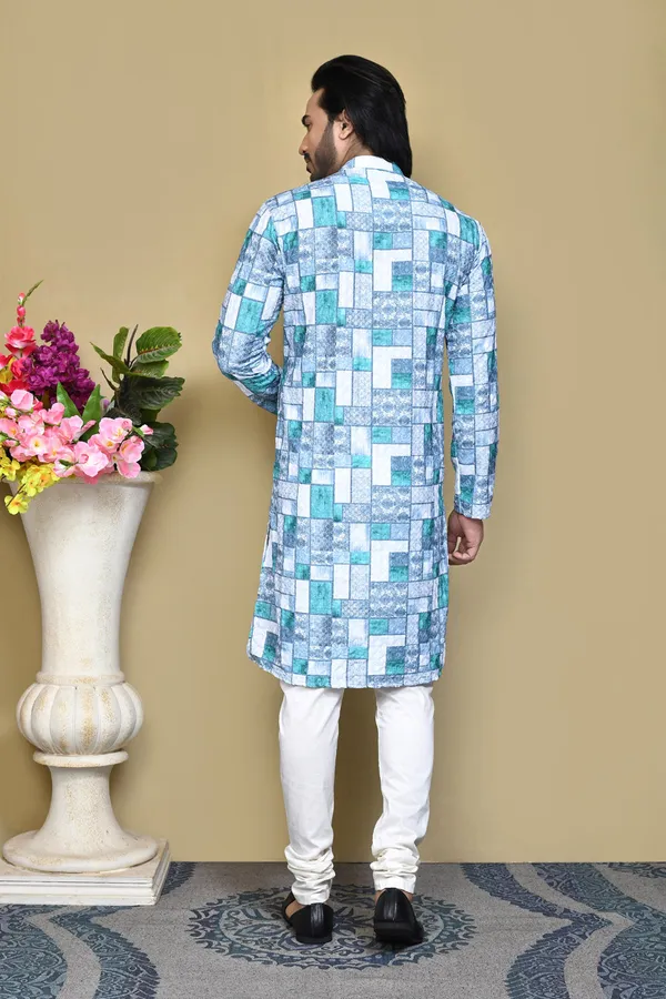 Sky_Blue_Cotton_Fabric_Printed_Kurta_Pajama_Set