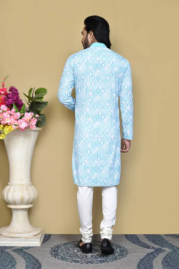 Sea_Green_Cotton_Fabric_Printed_Kurta_Pajama_Set