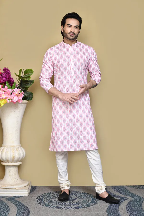 Pink_Cotton_Fabric_Printed_Kurta_Pajama_Set