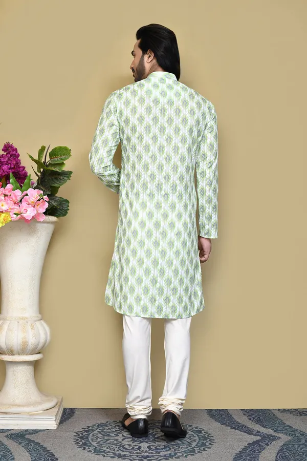 Pista_Cotton_Fabric_Printed_Kurta_Pajama_Set