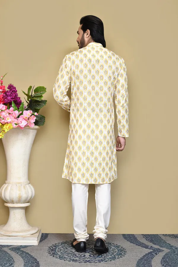 Yellow_Cotton_Fabric_Printed_Kurta_Pajama