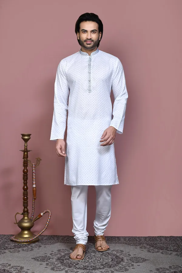 Blue_Cotton_Fabric_Printed_Kurta_Pajama_Set