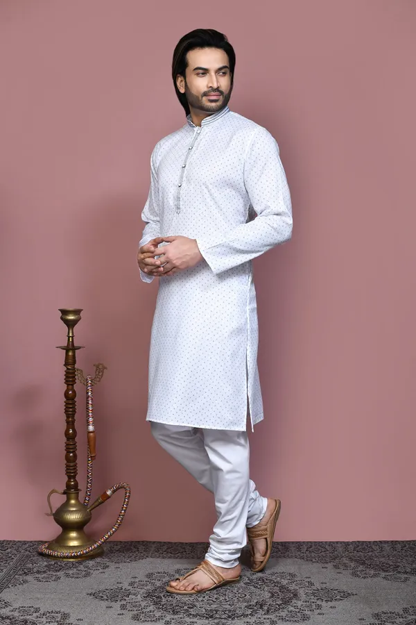 Blue_Cotton_Fabric_Printed_Kurta_Pajama_Set