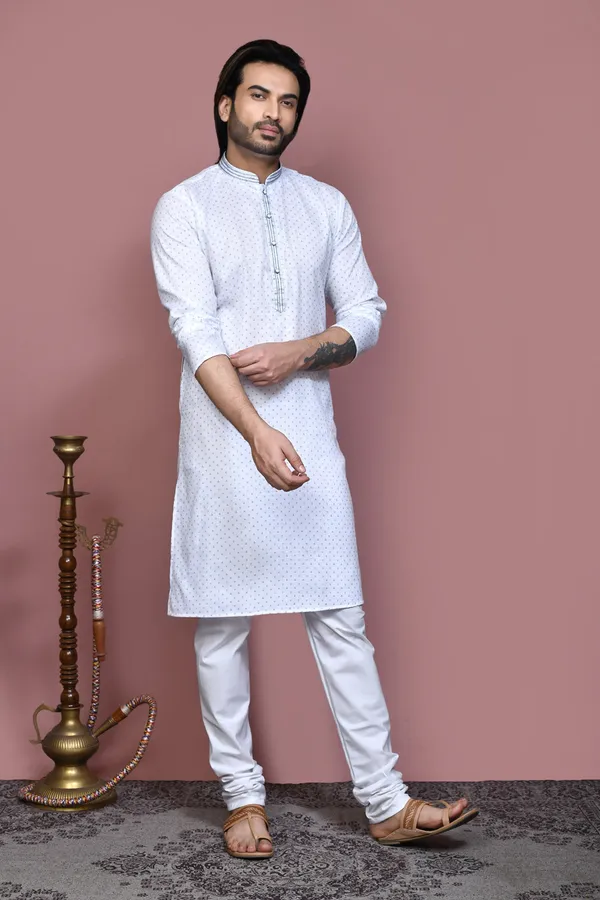Blue_Cotton_Fabric_Printed_Kurta_Pajama_Set