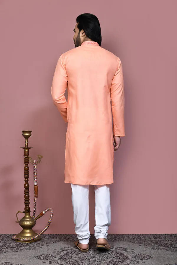 Rust_Cotton_Fabric_With_Embroidered_Kurta_Pajama