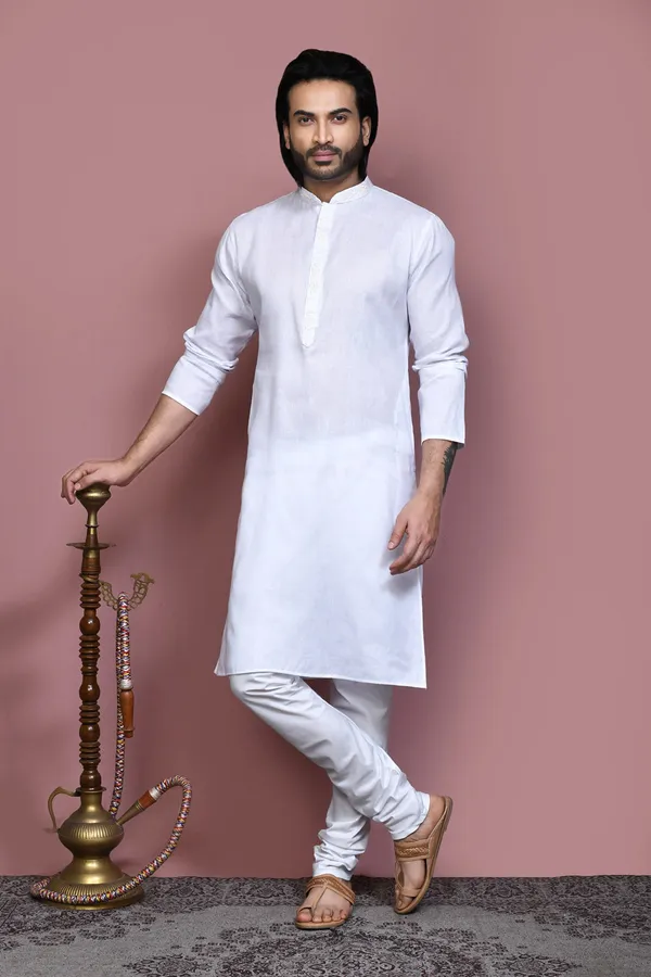 White_Cotton_Fabric_With_Embroidered_Kurta_Pajama