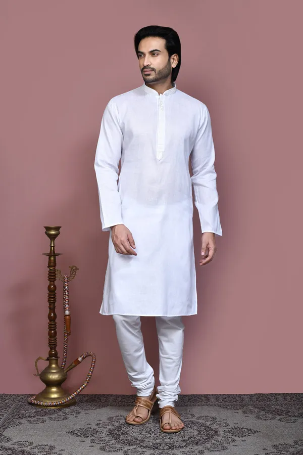 White_Cotton_Fabric_With_Embroidered_Kurta_Pajama