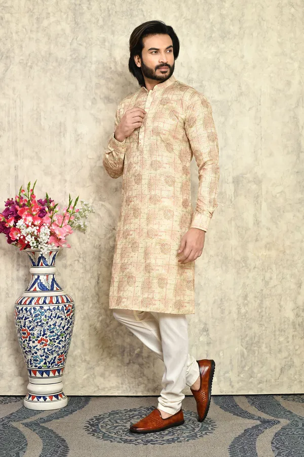 Mustard_Cotton__Fabric_With_Plain_Style_Kurta_Pajama_Set