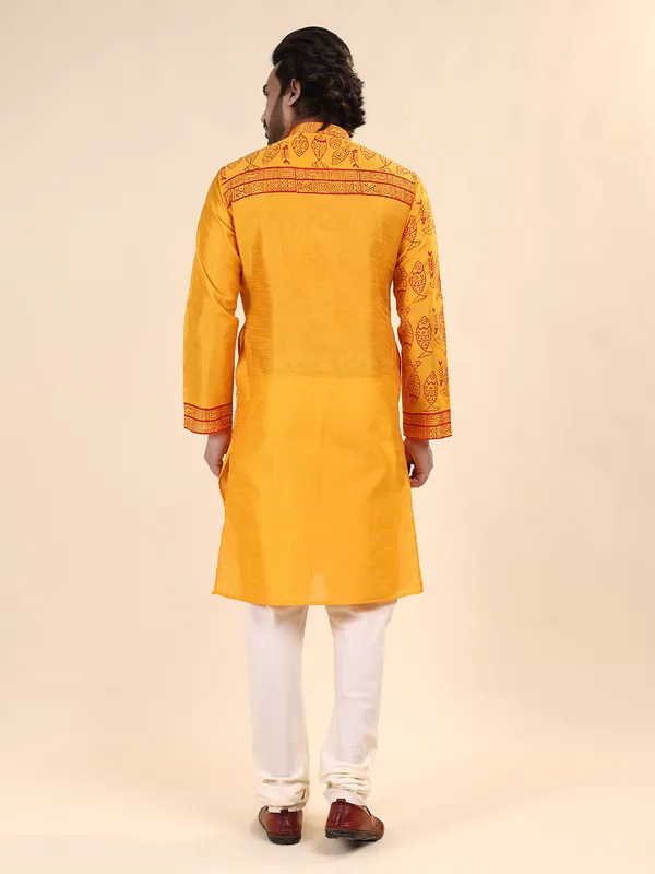 Mens_Silk_Blend_Hand_Block_Print_Kurta