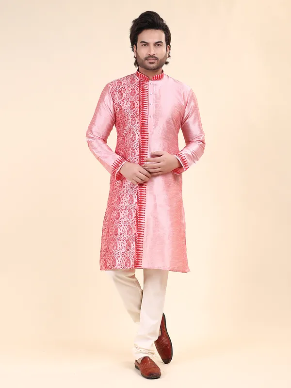 Mens_Silk_Blend_Hand_Block_Print_Kurta