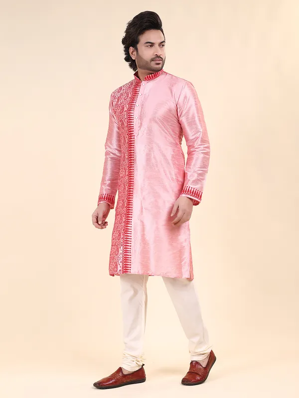 Mens_Silk_Blend_Hand_Block_Print_Kurta