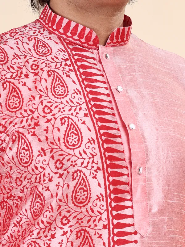 Mens_Silk_Blend_Hand_Block_Print_Kurta
