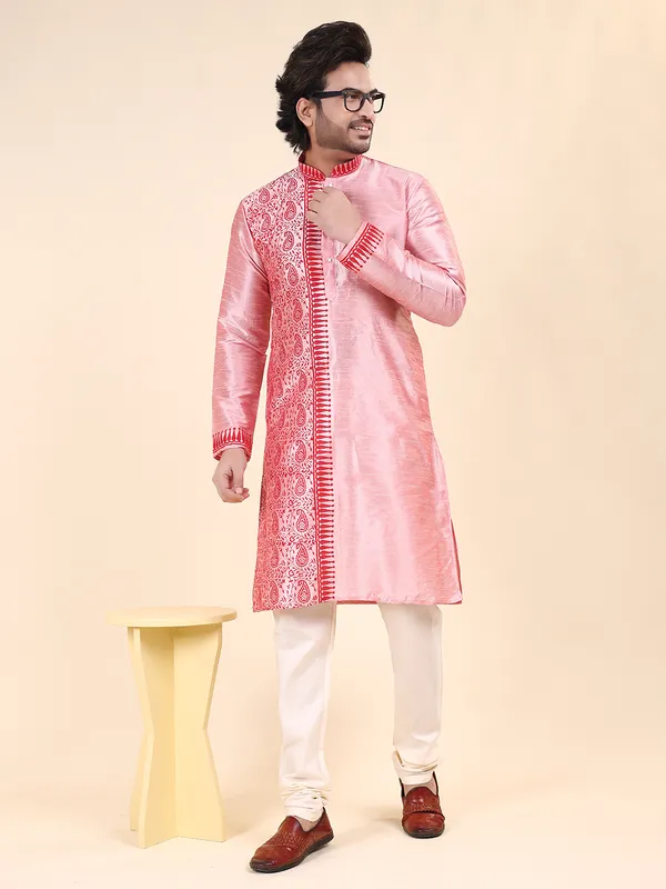 Mens_Silk_Blend_Hand_Block_Print_Kurta