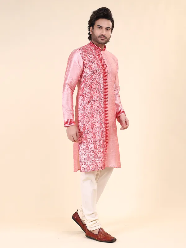 Mens_Silk_Blend_Hand_Block_Print_Kurta