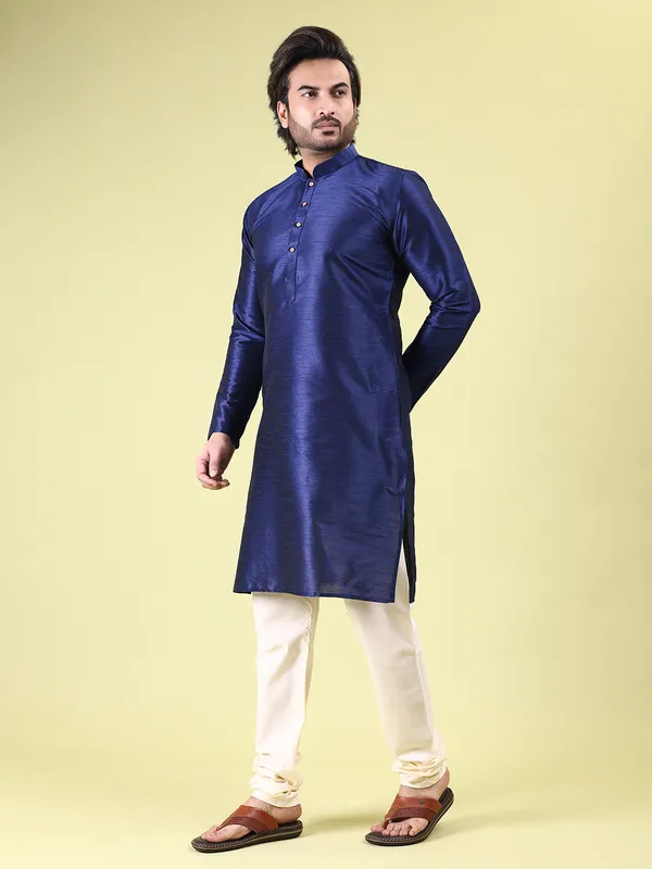 Mens_Silk_Blend_Plain_Kurta