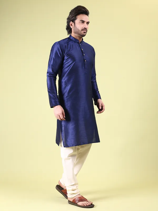 Mens_Silk_Blend_Plain_Kurta