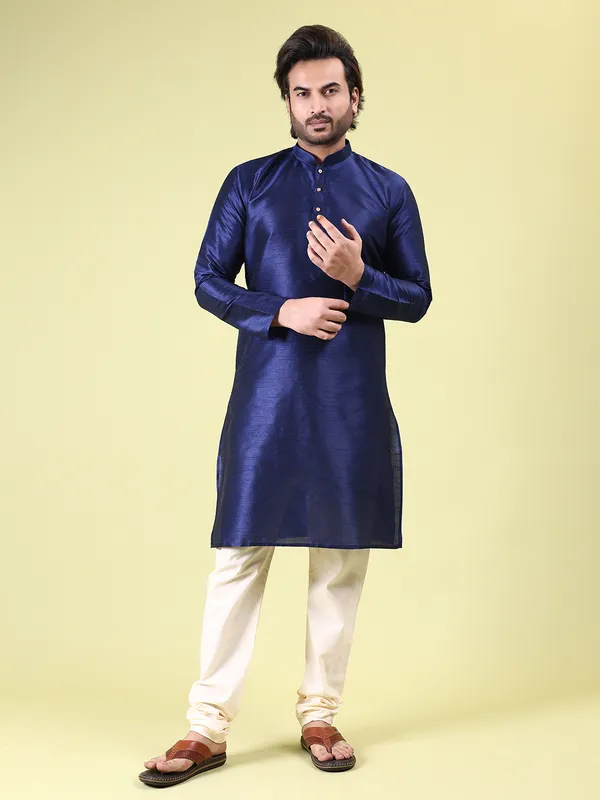 Mens_Silk_Blend_Plain_Kurta