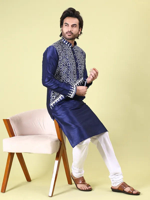 Mens_Silk_Blend_Hand_Block_Print_Kurta
