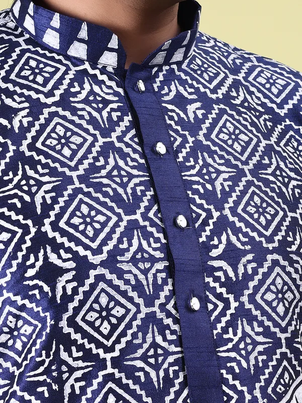 Mens_Silk_Blend_Hand_Block_Print_Kurta