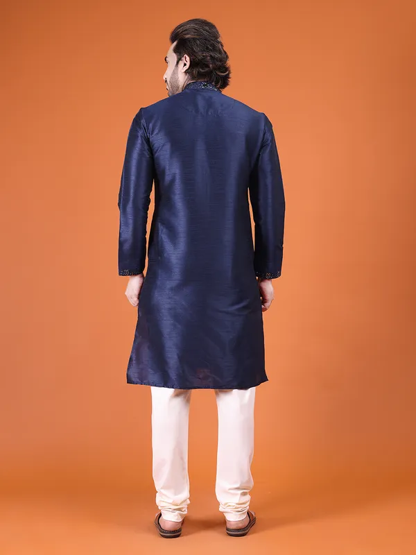 Mens_Art_Silk_Computer_Embroidary_with_Sequince_Work_Kurta