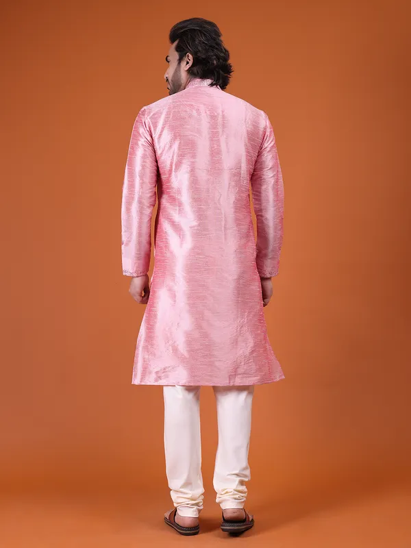 Mens_Art_Silk_Computer_Embroidary_with_Sequince_Work_Kurta