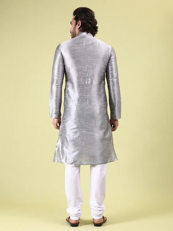 Mens_Silk_Blend_Plain_Kurta