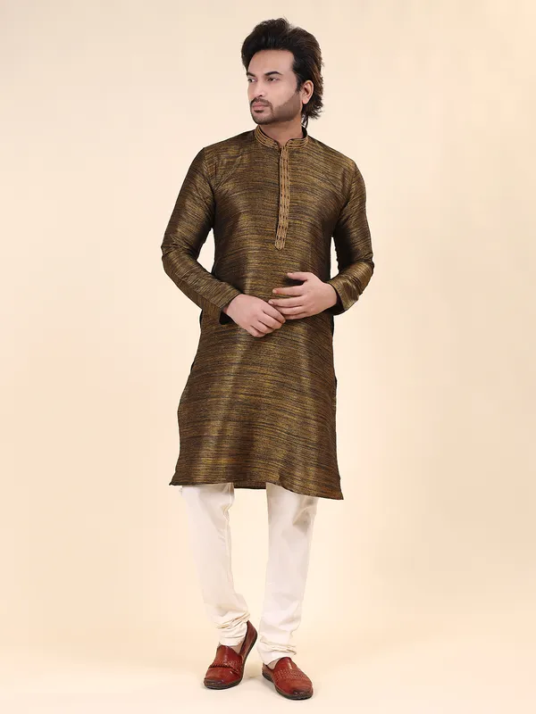 Mens_Art_Silk_Self_Design_with_Printex_Kurta