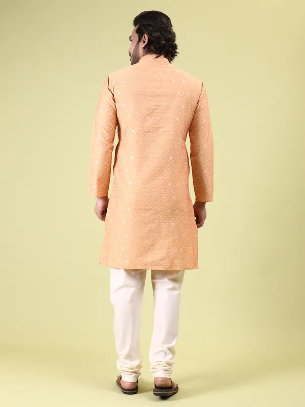 Mens_Cotton_Silk_Woven_Design_with_Fancy_Button_Kurta